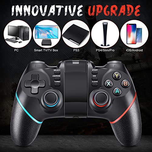 Controlador de juego móvil Vbepos, Gamepad inalámbrico actualizado 2,4G y Bluetooth para iPhone/Android/PC Windows/PS4/PS3/Smart TV