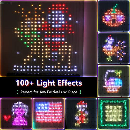 Avatar Controls Luces de cortina con patrones de Halloween, cortina programable y sincronizada con música, luces de Halloween, 400 LED de 6.2 pies RGB luces de Navidad aplicación control remoto para decoración de patio de fondo de dormitorio