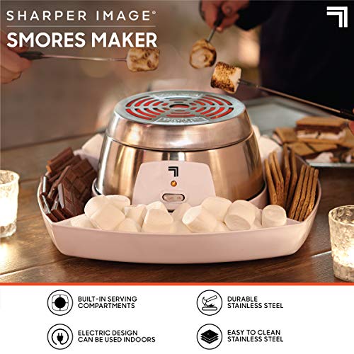 PRODUCTO 435  Máquina eléctrica para hacer S'mores de mesa para interiores, juego de 6 piezas, incluye 4 brochetas y 4 compartimentos para servir, fácil limpieza y almacenamiento, asador de malvaviscos de mesa, diversión familiar para niños y adultos