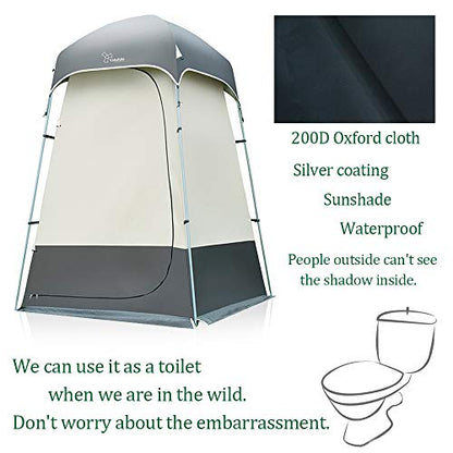 Outdoor Shower Tent Changing Room Privacy Portable Camping Shelters (Gray)