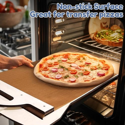 PRODUCTO 457 Pala de pizza deslizante para transferencia súper fácil de masa de pizza, pala de pizza antiadherente con asa, paleta de espátula mágica para pizza para hornos, pala de pizza , resistente deslizador de cáscara de pizza de 12 pulgadas