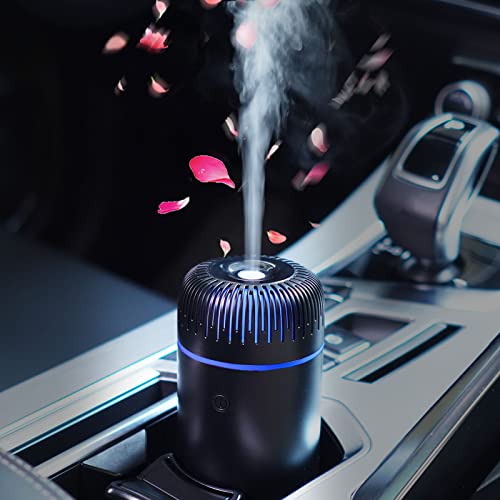 Difusor de coche Humidificador Aromaterapia Difusor de aceite esencial USB Cool Mist Mini difusor portátil para coche, hogar, oficina, dormitorio (negro)