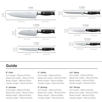 Ninja K32014 Foodi NeverDull Premium Knife System, juego de bloques de cuchillos de 14 piezas con afilador incorporado, cuchillos alemanes de acero inoxidable, negro