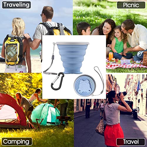 PRODUCTO 194  CSIBORUI 2 taza plegables, taza de viaje plegable de silicona, tapas plegables expandibles para tazas de camping, reutilizables, pequeñas tazas portátiles para viajes, camping, senderismo, deportes al aire libre