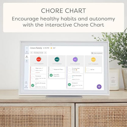 PRODUCTO 351 Calendario Skylight: Calendario digital de 15 pulgadas y tabla de tareas, pantalla interactiva táctil inteligente para horarios familiares - Soporte de pared incluido