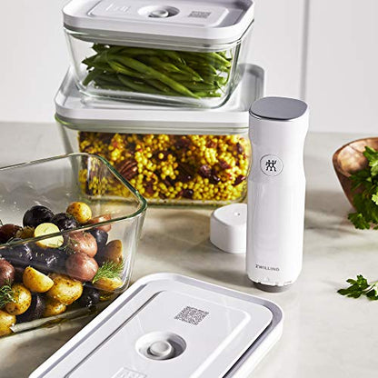 PRODUCTO 332 ZWILLING Fresh & Save Juego de iniciación de máquina selladora al vacío de 7 piezas, bolsas Sous Vide, preparación de comidas, recipientes herméticos para almacenamiento de alimentos de vidrio