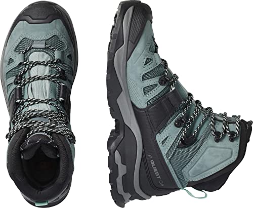 Salomon Quest 4 Gore-TEX Botas de montaña para mujer, pizarra/trooper/opal azul, 8.5