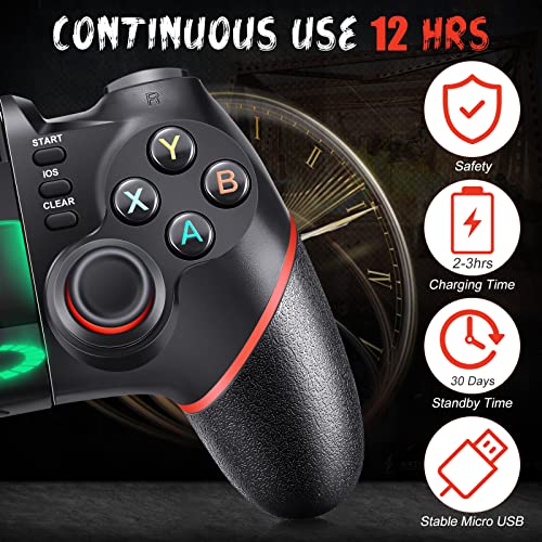 Controlador de juego móvil Vbepos, Gamepad inalámbrico actualizado 2,4G y Bluetooth para iPhone/Android/PC Windows/PS4/PS3/Smart TV