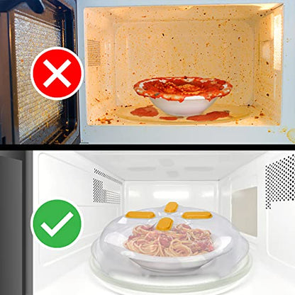 Cubierta magnética para microondas para alimentos - 11 12 Cubierta transparente para platos contra salpicaduras de microondas Cubiertas para platos para cocinar en el horno Tapa protectora antisalpicaduras con rejillas de ventilación para vapor