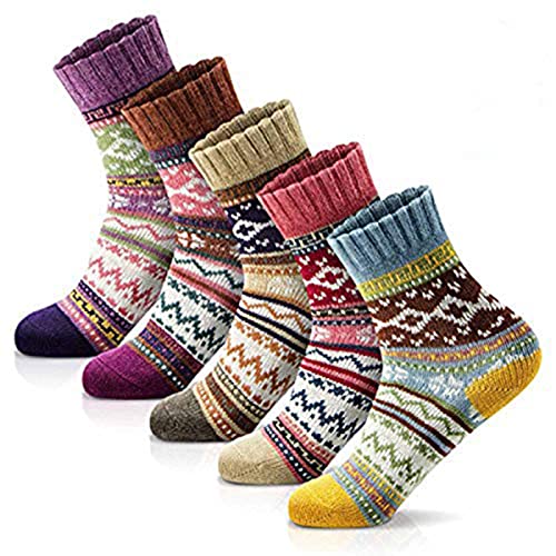 MORECOO Calcetines de invierno para mujer – Regalos de Navidad para mujer – Calcetines de lana gruesa, suaves, cálidos y acogedores para mujer