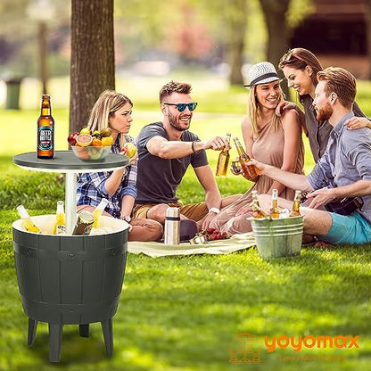 yoyomax 10 Gal. Black Outdoor Bar Cooler Table, 10 Gallons