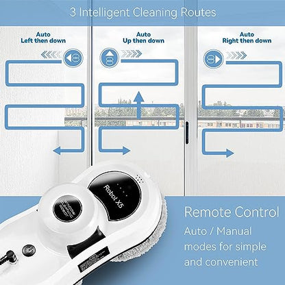 PRODUCTO 3 Robot de limpieza de ventanas Sophinique, aspirador de ventanas inteligente X5, robot de limpieza de vidrio con aplicación y control remoto, limpiador de ventanas automático inteligente para ventanas de interior/exterior, espejo, mesa, azulejo