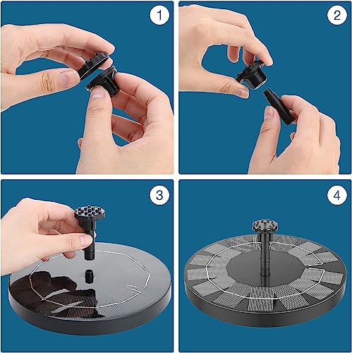 PRODUCTO 614-2 Bomba de fuente solar AISITIN 2024 Fuente solar de baño para pájaros con 6 boquillas, fuente de agua solar de 2,5 W para baño de pájaros, jardín, estanques, piscina, pecera y exteriores