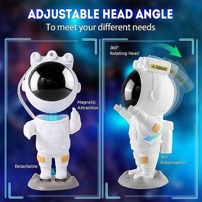 Astronaut Star Space Proyector Galaxy Night Light - Lámpara de proyección de techo de nebulosa estrellada con temporizador, control remoto y ajustable 360°, estética de decoración de dormitorio, regalos para niños y adultos