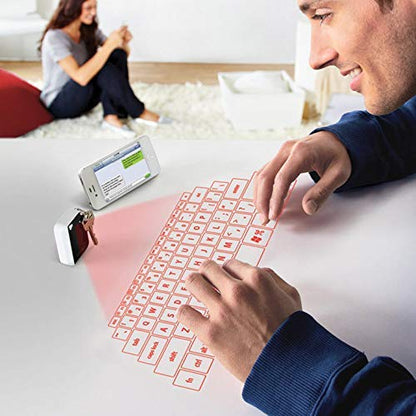 PRODUCTO 210 Teclado y mouse virtuales Bluetooth con proyección láser AGS para iPhone, iPad, teléfonos inteligentes y tabletas