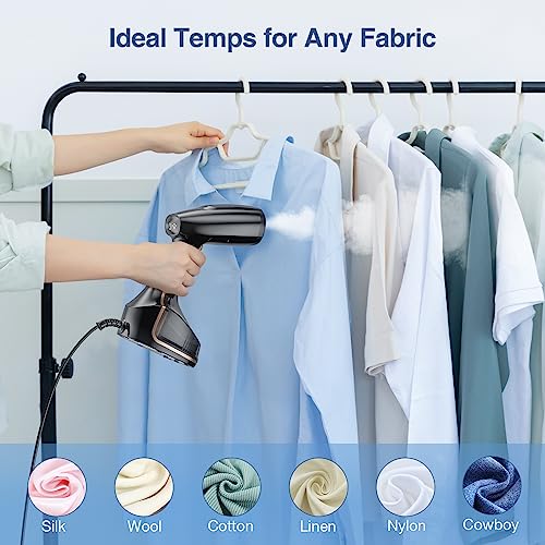 Sundu Steamer for Clothes, 1400W Handheld Garment Steamer, Portable Fabric Wrinkles Remover with Fast Heat-up, Auto-Off, 260ml Water Tank, Fabric Brush, Clothing Steamer Iron for Home