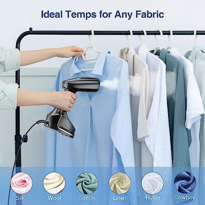 Sundu Steamer for Clothes, 1400W Handheld Garment Steamer, Portable Fabric Wrinkles Remover with Fast Heat-up, Auto-Off, 260ml Water Tank, Fabric Brush, Clothing Steamer Iron for Home