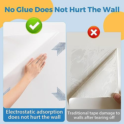 Película protectora de pared electrostática, protector de pared transparente, papel de contacto extraíble, adhesivo estático transparente, protector de pared de plástico de bote de basura, respaldo de silla, muebles, puerta de 6.6 pies