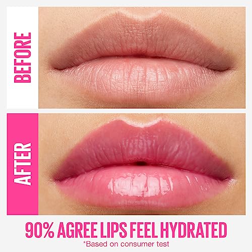 MAYBELLINE New York Lifter Gloss, brillo labial hidratante con ácido hialurónico, alto brillo para labios de aspecto más carnoso, luna, rosa nude, 0.18 onzas