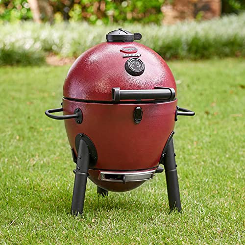 Char-Griller E06614 AKORN Jr. Parrilla de carbón Kamado portátil, color rojo