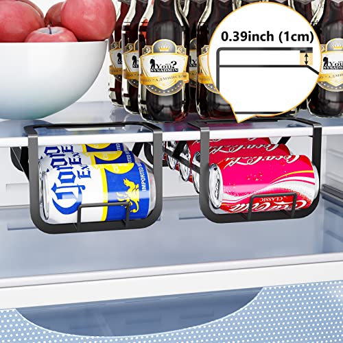 PXRACK 2-Pack Soda Can Beverage Dispenser Rack, Can Storage Organizer Holder for Refrigerator- Dispenser 5 Standard Size 12oz Soda Cans or Canned food, Rust-Proof Stainless Steel, Black