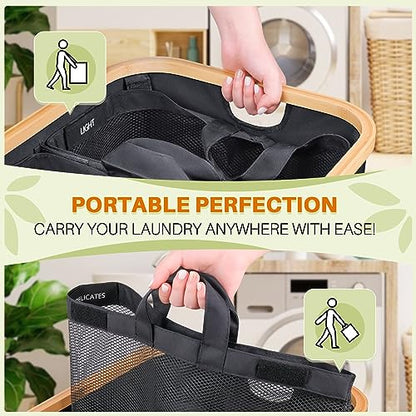 Cesta para la colada de 3 secciones, cestas extra grandes de 160 L para cesta de la colada con tapa, cesta para ropa sucia, cesta plegable para la colada, organizador para dormitorio, cuarto de lavado