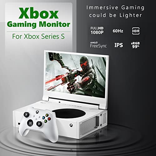 DEPGI Monitor de juegos portátil de 12,5" para Xbox Series S (no incluido), pantalla Full HD 1080P con pantalla IPS Dual HDMI 2, compatible con modos de juego HDR Freesync 3, para viajes al aire libre uso en interiores