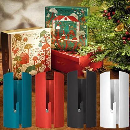 PRODUCTO 128 4 paquetes de cortadores de papel de regalo navideños, cortadora de rollos de papel kraft, máquina cortadora creativa de rollos de papel navideño, tubo de herramientas deslizante para cortar papel de regalo, borde redondo