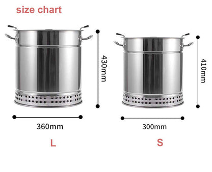 PRODUCTO 534 INLETTER Parrilla portátil Vertical de carbón para Ahumar, Parrilla de Barril para Acampar en Interiores y Exteriores, Barbacoa de carbón sin Humo, Barbacoa, L