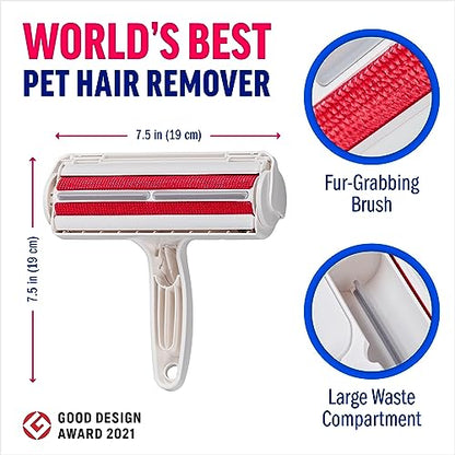 Chom Chom Roller Removedor de pelo para mascotas y rodillo de pelusa reutilizable – ChomChom removedor de pelo para gatos y perros para muebles, sofá, alfombras, ropa y ropa de cama – Herramienta portátil de eliminación de pelo multisuperficie