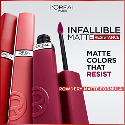 L’Oréal Paris Infallible Matte Resistance Liquid Lipstick, up to 16 Hour Wear, French Kiss 245, 0.17 Fl Oz