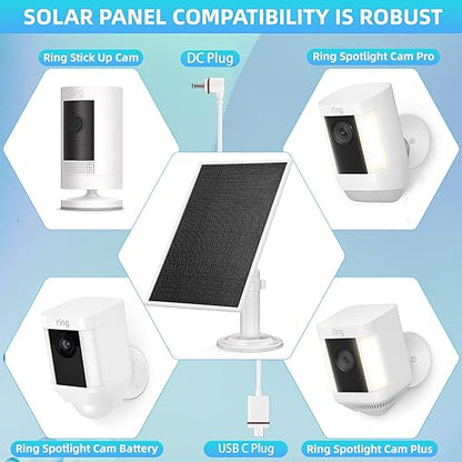 1 paquete: panel solar para cámara Ring compatible con batería Ring Stick Up Cam y Ring Spotlight Cam Plus