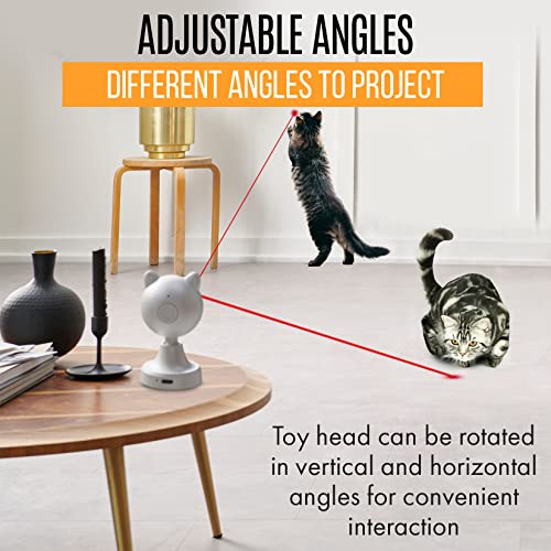 LINDY Interactive Laser Cat Toy | Indoor Cat Toy | Automatic Cat Laser Toy | Automatic Laser Pointer for Cats, Kittens, and Dogs | Cat Toys for Indoor Cats | Rechargeable Built-in Battery