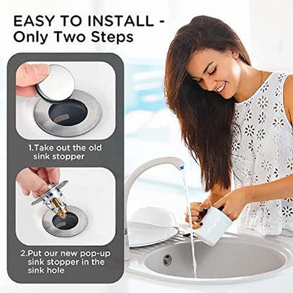 PRODUCTO 241 Tapón universal para fregadero de baño, tapón de bañera de 1,1 ~ 1,5 pulgadas para desagües de fregadero de cocina, filtro de drenaje de fregadero antiobstrucción con recogedor de pelo (plata)