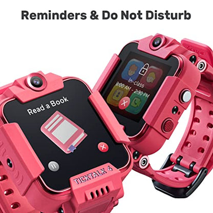 PRODUCTO 8 TickTalk 4 Teléfono con reloj inteligente para niños 4G LTE desbloqueado con rastreador GPS, combina video, llamadas de voz y Wi-Fi, mensajería, cámaras 2X y transmisión de música gratuita