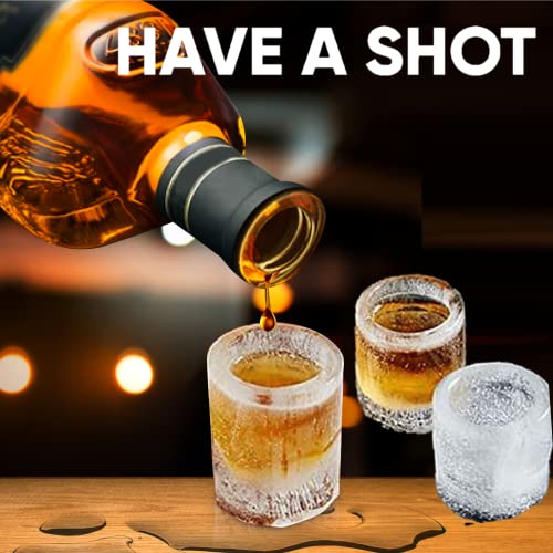 PRODUCTO 85 Moldes/bandejas de hielo de silicona para vaso de chupito para congelador con 4 cavidades, cubitos de hielo de vaso de whisky reutilizables, capacidad para 1oz cada uno, 1,3 pulgadas