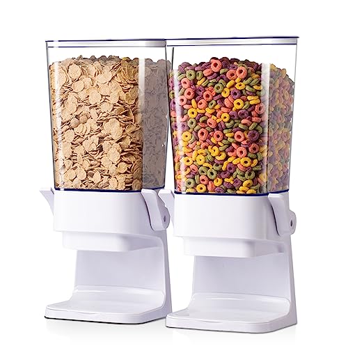 Dispensador de cereales para encimera, 2 unidades, contenedores de almacenamiento de cereales, contenedores de organización y almacenamiento de 5 litros para cocina, dispensador de alimentos secos,arroz, granos, nueces, avena, comida para mascotas