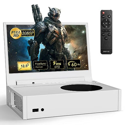 DEPGI Monitor de juegos portátil de 12,5" para Xbox Series S (no incluido), pantalla Full HD 1080P con pantalla IPS Dual HDMI 2, compatible con modos de juego HDR Freesync 3, para viajes al aire libre uso en interiores