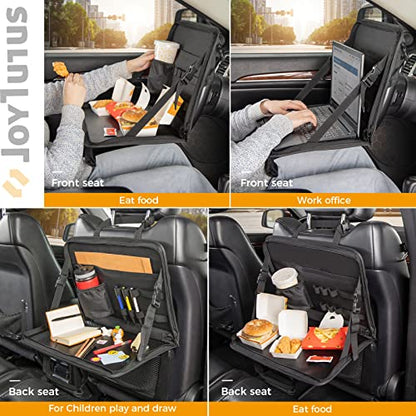 JOYTUTUS Bandeja para Comer en el Volante 3 en 1 , Escritorio para computadora portátil en el Asiento Trasero del Auto, Bolsa de Oficina Multifuncional para el Auto, Mesa de Trabajo para Escribir, Organizador de Auto para niños, Viajeros, Familia