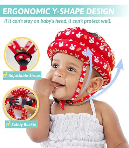 PRODUCTO 314 Protector de cabeza de bebé - Casco de bebé para gatear, caminar, correr - Sin golpes y cojín suave - Gorra protectora ajustable Protector de cabeza de seguridad para bebés - Cascos para niños de 6 a 12 meses 1 a 2 años