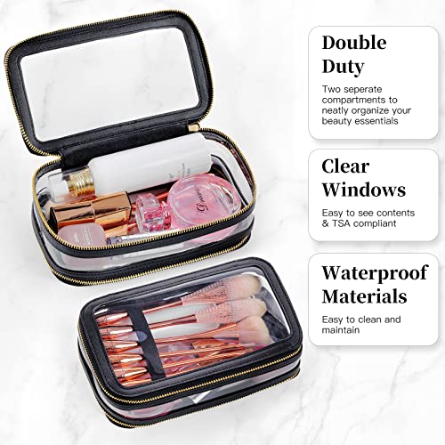 SEAMOSH Clear Makeup Organizer Bag For Women Portable Toiletry Cosmetic Purse Pouch Bag Perfect For Business Or Personal Travel Essentials