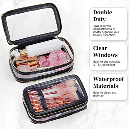 SEAMOSH Clear Makeup Organizer Bag For Women Portable Toiletry Cosmetic Purse Pouch Bag Perfect For Business Or Personal Travel Essentials