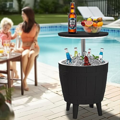 yoyomax 10 Gal. Black Outdoor Bar Cooler Table, 10 Gallons