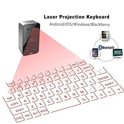 PRODUCTO 210 Teclado y mouse virtuales Bluetooth con proyección láser AGS para iPhone, iPad, teléfonos inteligentes y tabletas