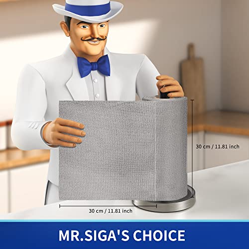 MR.SIGA Microfiber Cloths in Roll, Lint Free Cleaning Wipes, Value Pack Reusable Kitchen Towels, 50 Cleaning Cloths Per Roll, Gray