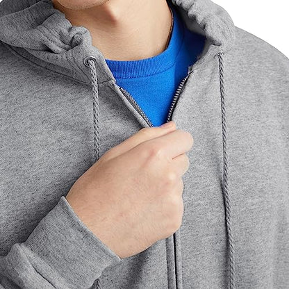 Hanes Sudadera con capucha Eco-Smart con cremallera completa para hombre, acero ligero, talla mediana