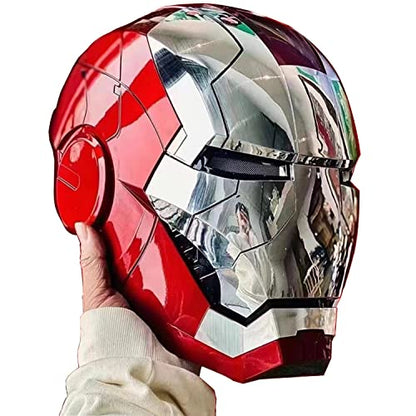 YONTYEQ Iron-man MK 5 Casco Usable Electrónico Abierto/Cerrado Máscara Iron-man Juguetes para Niños Cumpleaños Regalo De Navidad (Plata)