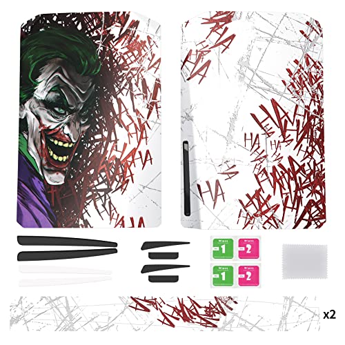 eXtremeRate eXcover Clown Hahaha Cubierta superior inferior compatible con consola ps5 Disc Edition, placa frontal de repuesto compatible con consola ps5 versión disco - Consola NO incluida