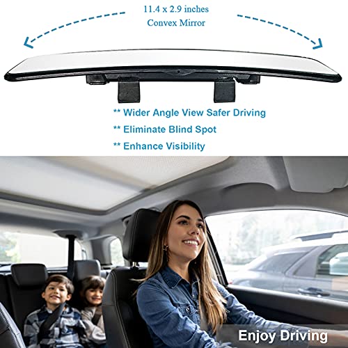 Espejo retrovisor Kitbest, espejo retrovisor panorámico con clip interior universal para reducir el punto ciego de manera efectiva - Gran angular - Convexo - Para automóviles, SUV, camiones