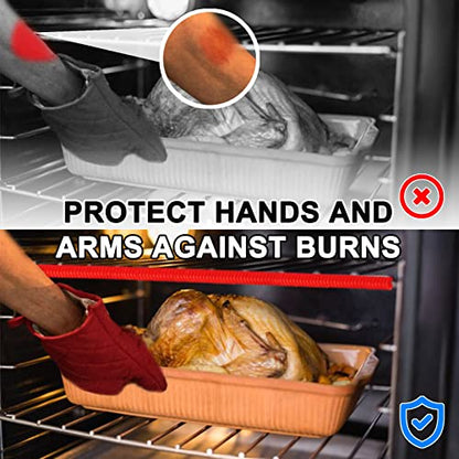 LeeYean Protectores para Rejillas de Horno – Paquete de 4 Fundas de Silicona Resistentes al Calor para Rejillas de Horno Protector de Bordes para Rejillas de Horno de 14 Pulgadas de Largo, Protege contra Quemaduras y Cicatrices (Rojo)